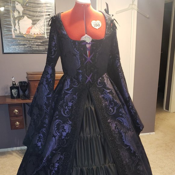 Handmade Dresses & Skirts - *NEW* Handmade Black and Purple Gothic Renaissance Gown